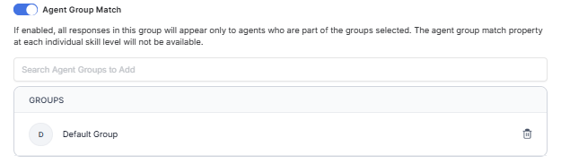 
Agent Group Match