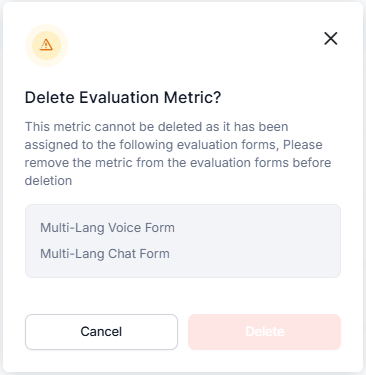 Delete Warning